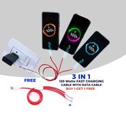 3 in 1 120W Fast Charging Type C  Cable Buy 1 Get 1 Free (FCT)